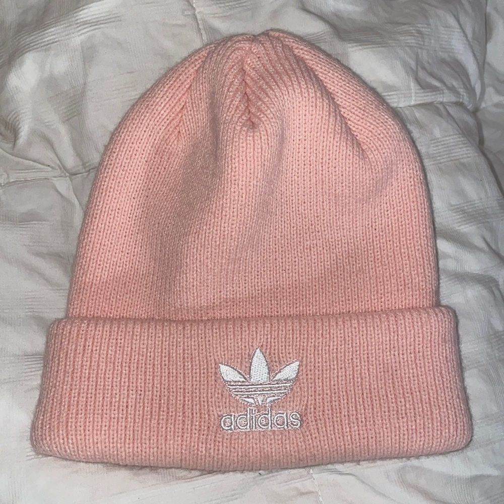 Adidas pink beanie